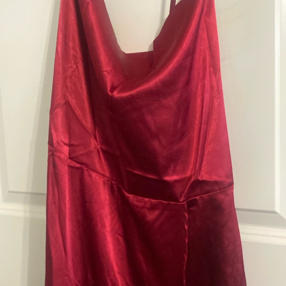 Red long dress with split size xl